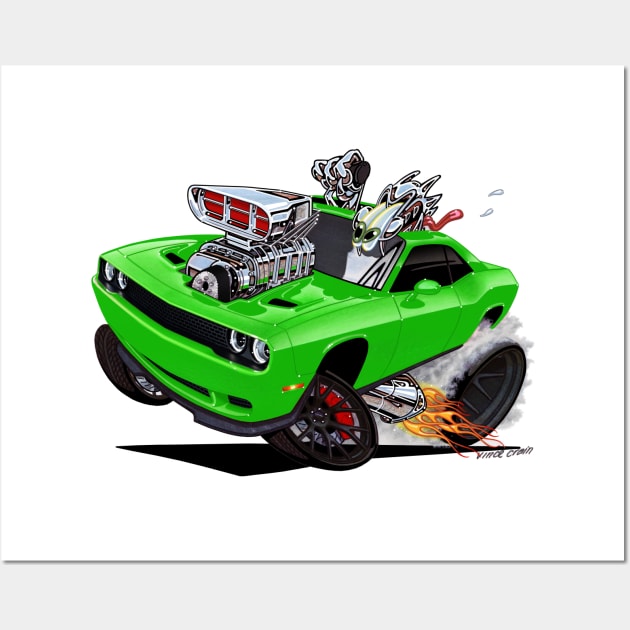 Challenger HELLCAT sublime Green Wall Art by vincecrain